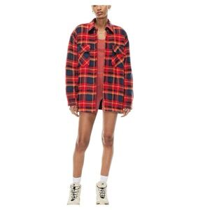 Aritzia TNA Prospect Shirt Jacket/ Sherpa-lined Shacket